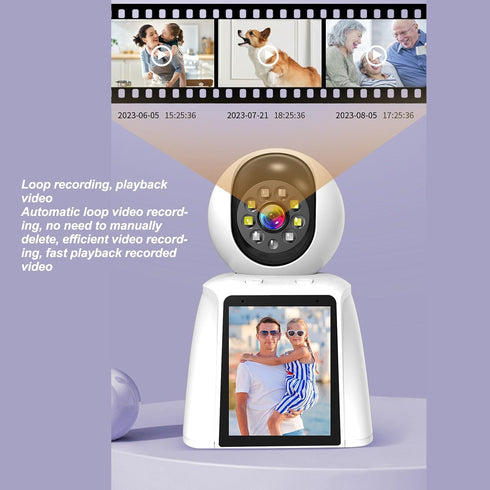 FOSA 3MP 360 Video Baby Camera, Security Camera AI Voice Wake Up Humanoid Movement Tracking, Degree Panoramic