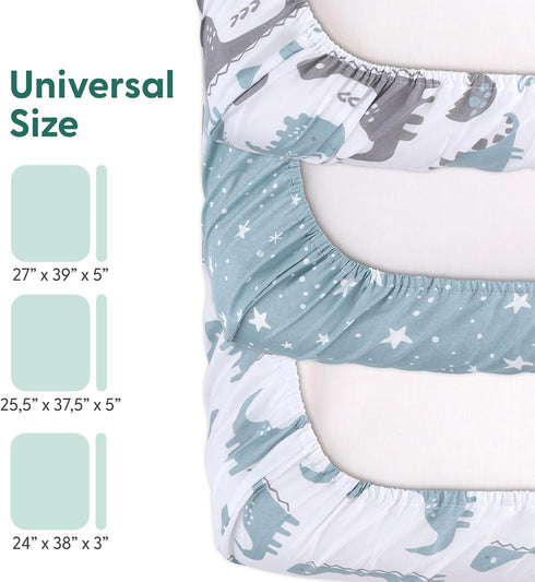 Set, Pack The Peanutshell Mini Crib Fitted Sheets Playard, Play Sheets, Playpen, Dinosaur