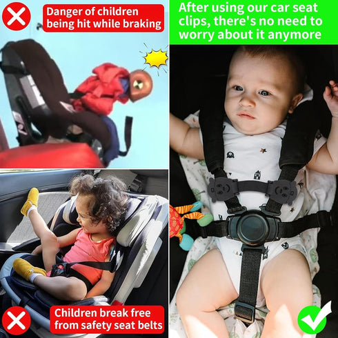 Anti Escape Car Seat Strap Baby Harness Chest Clip, Safety Strap for Children Under 1.5 Years Old (2 Pack)