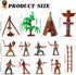 X Hot Popcorn 23 Pcs Miniature Indians Action Figures Plastic Indians Figurines for Diorama Supplies Scene Decoration