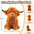 Bsanker Highland Cow Stuffed Animal Toy, Cute Realistic Highland Cow Plush Toy Fluffy Farm Highland Cow Plushies Decor