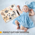 RIANEAN 1 2 3 4 1-3 Montessori Busy Board for Toddlers Year Old, Wooden Sensory Toys, Preschool Learning Activities