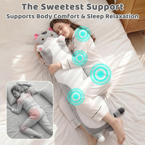 5 120% 36 Mewaii Long Cat Plush Sizes, Extra Filling Giant Plushness Kids Body Pillow, Kawaii Cute Grey Cat Stuffed