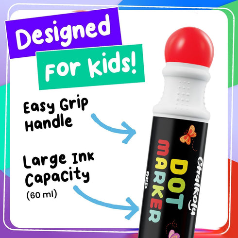 16 50 Set 1, 2, 3, 4 5 Chalkola Washable Dot Markers for Toddlers | w/ Page Coloring Activity Book Kit, Bingo Daubers |