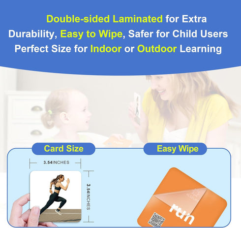Action Verbs Flash Cards: 80 Piece Talking Cards for Speech Development & Therapy, ESL Teaching Materials