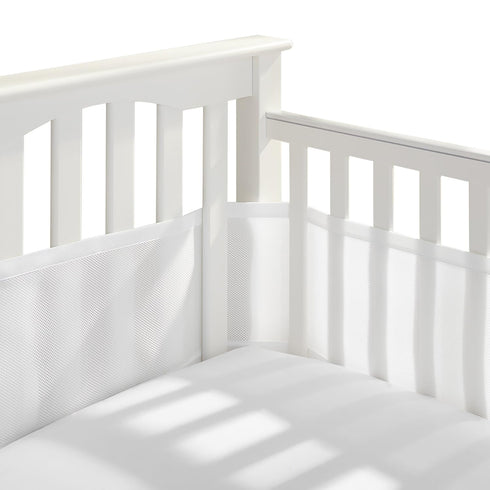 BreathableBaby Breathable Mesh Liner for Full-Size Cribs, Classic 3mm Mesh, White (Size