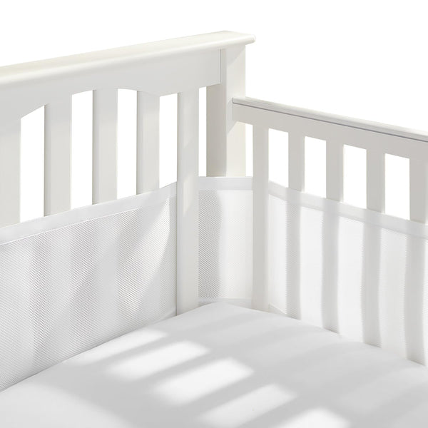 BreathableBaby Breathable Mesh Liner for Full-Size Cribs, Classic 3mm Mesh, White (Size