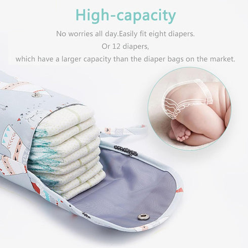 FANSHINUO Diaper Storage Bag Portable Large Capacity for Travel Organizers Oxfords Fabric Diaper Bag