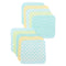 Spasilk Soft Terry Washcloth Wipes Set for Newborn Boys and Girls, Pack of 10 (Green Diamonds)