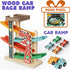 1-3, 6 4-Level 1 Wooden Car Ramp Toy for Toddlers Montessori Toy with Cars (Dinosaur & Racing), Car Ramp Race Track