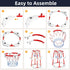 NIPLOOOW 2-in-1 4 Swimming 3-12 Pool Basketball Hoop, Floating Pool Toys Ring Game with Balls and Pump, Outdoor Pool