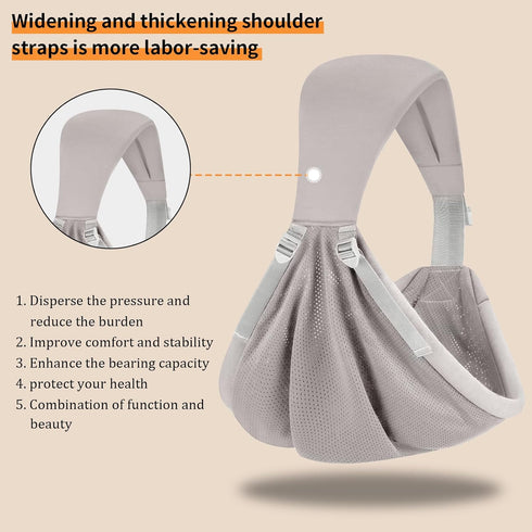 6-40 lbs, Baby Sling Carrier Newborn to Toddler, Upgraded Adjustable One-Shoulder Lightweight Portable Carrier