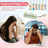 2 4 Pcs Keyboard Clicker Fidget Toy, Cute Keyboard Fidget Toy for Adult, Keys Anxiety Toy Keyboard Keychain for Stress