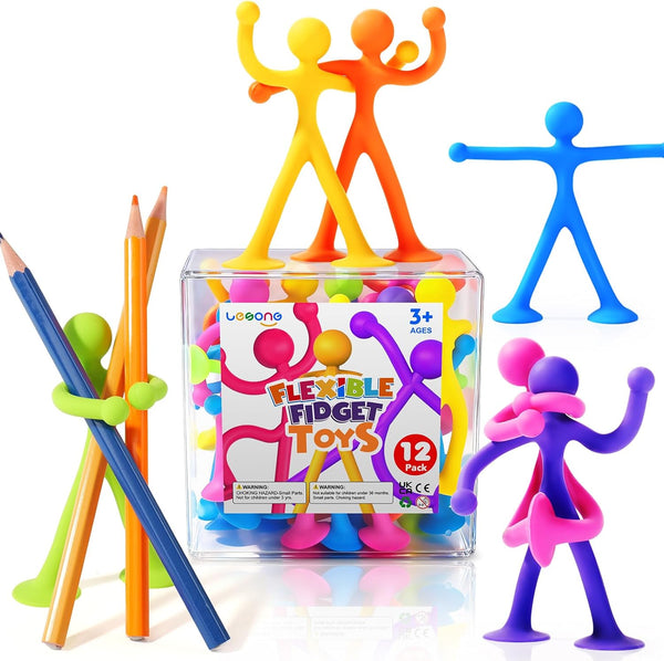 LESONG Quiet Fidget Toys for Kids: 12 Pack Bendable Sensory Toys with