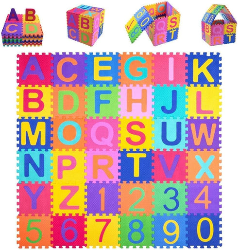 Kangler Kids Foam Puzzle Play Mat (36-Piece Set) 5.9inch x 5.9inch Interlocking EVA