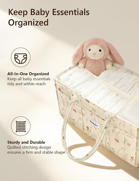 DADADEER Baby Diaper Caddy Organizer, Portable Nursery Storage Basket for Newborn Essentials, Changing Table & Car
