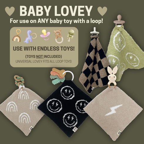 10"x10" L+L USA Checkered Baby Lovey Pacifier/Teether Holder - DreamSoft Plush Fluffy Cuddly Soothie Reversible Mini