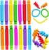 Pop Tubes, 14 Pack Fidget Toys for Kids, Sensory Toys for Stress and Anxiety Relief, Learning Toys for Toddlers