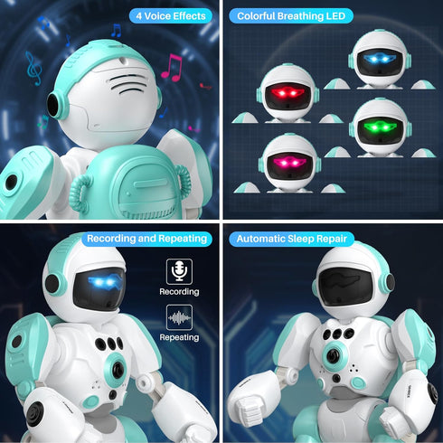 Programmable SIMREX Kids Robot Toys, Remote Control Robot, Robot with Recorded Voice Music Dance Gesture Control, Gift