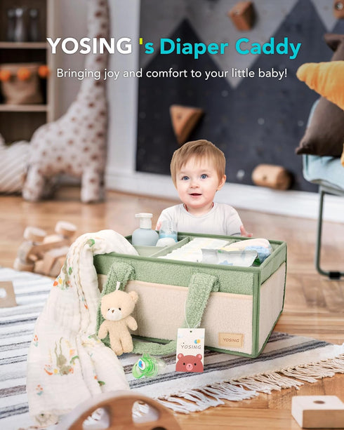 2in1 YOSING Diaper Caddy with Changing Pad, Baby Diaper Caddy Organizer with Changing Mat, Newborn Caddy for Car