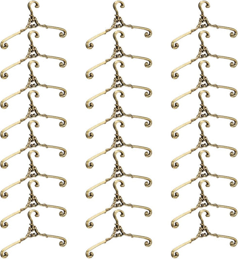Ipetboom 24pcs 1.6In Miniature Clothes Hangers - Mini Doll House Garment Dress Up Metal Rack - Wire Outfit Holders