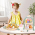 Set Set 2 3 4 5 6 Wooden Tea Party for Little Girls, Toddler Tea with Cupcake Stand & Food Dessert, Pretend Play Food