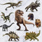 Kiddle 3D Watercolour Dinosaur Kids Wall Stickers, Peel and Stick Removable Wall Decals for Nursery, Bedroom, Living