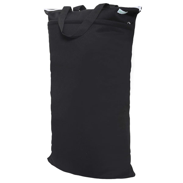 wegreeco Large Reusable Hanging Wet Dry Cloth Diaper Bag (Black)