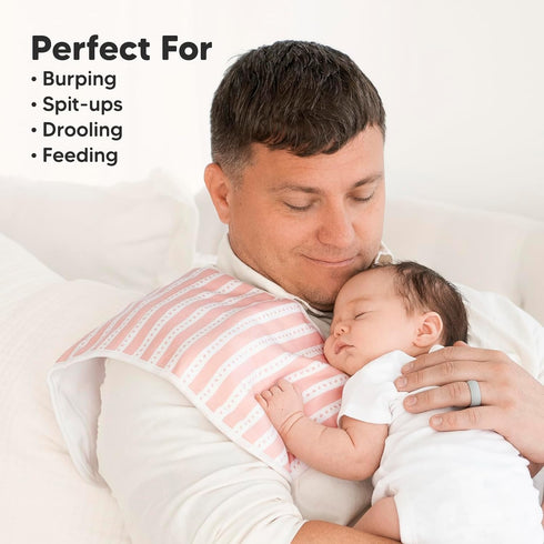 Organic Burp Cloths for Baby Boys and Girls, 5-Pack Super Absorbent Burping Cloths, Soft Plush Newborn Towels