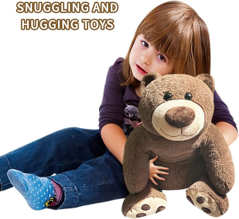 3.5lbs 24" Fiosnow Weighted Stuffed Animals for Adults Brown Bear Weighted Plush Animals for Kids Throw Pillow Hugging