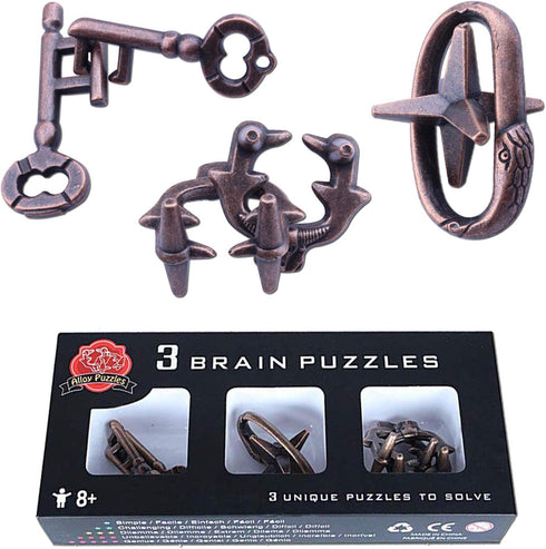 Metal Hole Lock Brain Teaser Puzzle for Adults - Jigsaw IQ Puzzle Educational Toy (Ferrous)