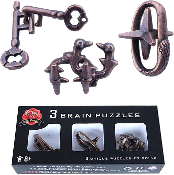 Metal Hole Lock Brain Teaser Puzzle for Adults - Jigsaw IQ Puzzle Educational Toy (Ferrous)