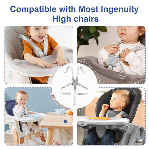 Sarlamd 5 Adjustable High Chair Straps Replacement Compatible with Ingenuity for Most for Most Point High