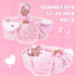 7 Set 17-22 Inch Aori Pcs Reborn Baby Dolls Clothes with Pink Bassinet for Baby Doll, Carrier Bed and Baby Doll Clothes