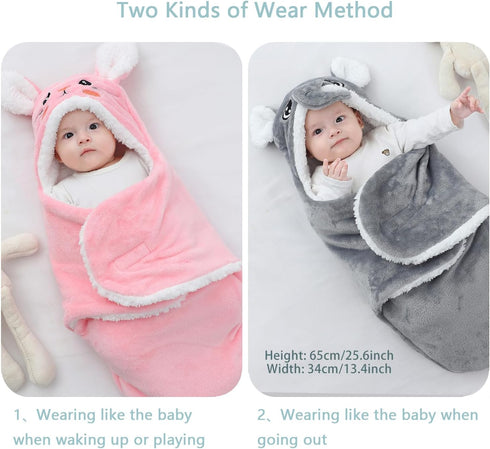 SEVDO 0-6 Swaddles for Newborns,Personalized Baby Sleep Sack,Infant Cute Plush Receiving Blanket Months for Girl Boy