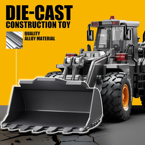Pupu Pig Bulldozer, Bulldozer 3+ Kids Metal Construction Toys - Upgraded Construction Vehicle with Lights and Sounds