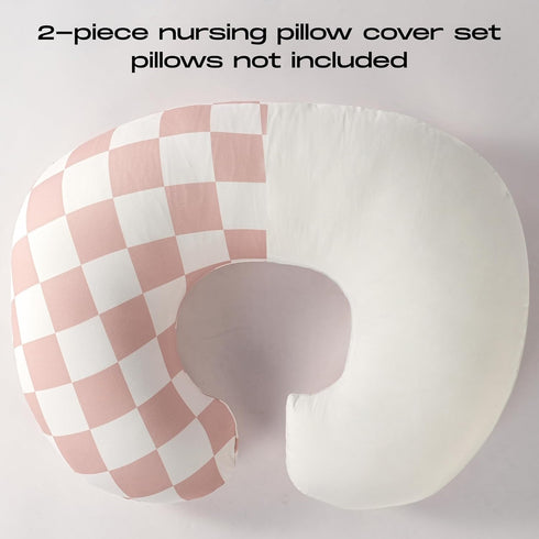 2-Pack 22.5"x18" Nursing Pillow Covers,Ultra-Soft Stretchy Breastfeeding Pillowcase for Baby Boys Girls, Fits