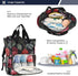 SPRIPORT Backpack Red Peonies Butterflies Diaper Bag for Baby Boys Girls Multifunction Travel Tote with Stroller Straps