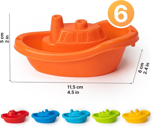 Multi Colored Baby Bath Boats - Fun and Educational Bath Toys for Toddlers, Stackable Bath Toy Set