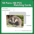 gisgfim 50 Pairs Memory Matching Game - Wild Animals Concentration Memory Card Matching Games.