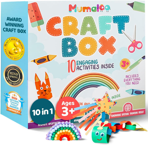 Mumaloo Craft Box for Kids - 10 Creative Arts and Crafts for