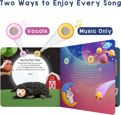 13 28-Button 1-3 LEARNING BUGS Bedtime Songs Timeless Lullabies for Little Ones, Musical Books for Toddlers, Music
