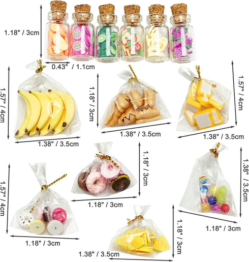 13 Packs Cute 1:12 Miniature Dollhouse Food, Lollipop, Toast, Cheese, and Donut Accessories