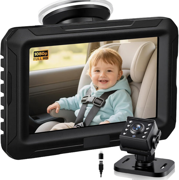 Zacro 1080P Baby Car Mirror Camera for Rear Facing Seat, USB/Type-C Port