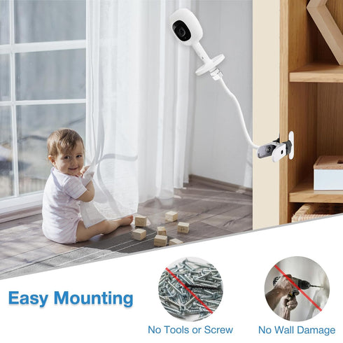 Derebir Momcozy BM01/ BM03/ BM04, PRO-VBM55TX, 16 inches 1/4 Baby Monitor Clip Mount Compatible with Nanit Pro & Flex