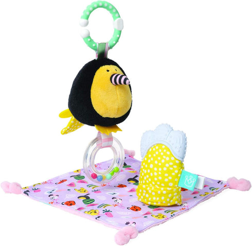 Manhattan Toy Set Fruity Paws Teether Mitt & Blankie Gift for Babies