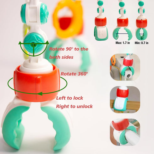 Baby Activity Arch Toy Bar for Stroller, Bassinets and Car Seat, Adjustable Crib Toys Hanging Attachment, Sensory