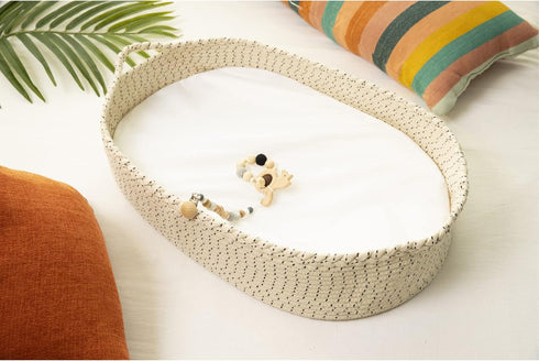 J&JOO Baby Changing Basket - Soft & Waterproof Dual-Cover, Portable, Moses Basket, Changing Pad for Dresser & Changing