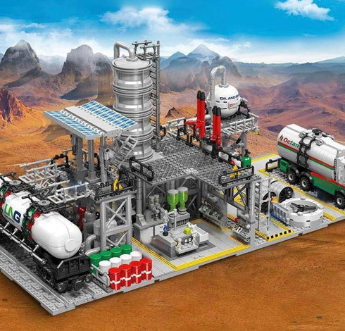 General Jim's Chemical Plant Natural Gas Set, Streetview City Modular Building Block Brick MOC Model