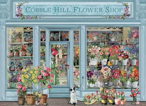 Cobble Hill 1000 Piece Puzzle - Parisian Flowers with Sample Poster Included